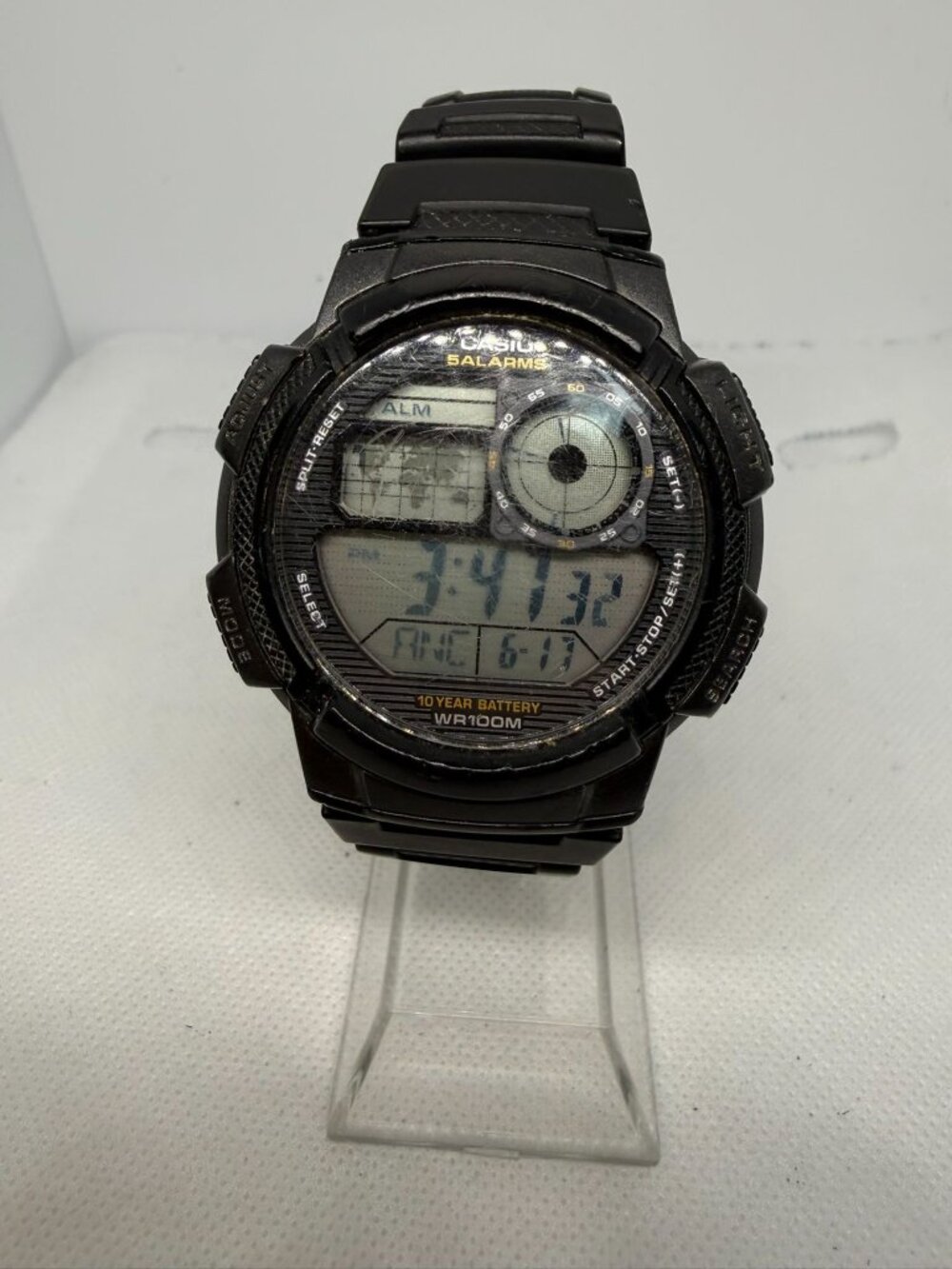 Casio AE1000W-1BV World Time 10-Yr Battery Digital Sport Watch 100M WR